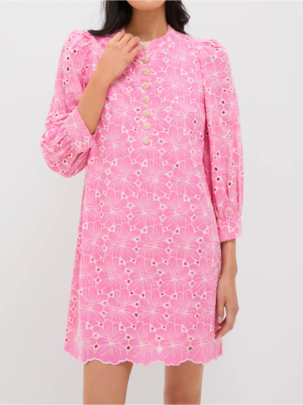 Pomander Place Pink Floral Eyelet Samantha Dress 🩷